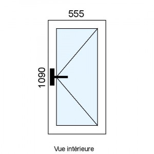 Fenêtre PVC plaxé 1 vantail...