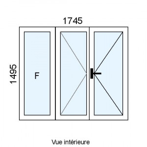 Fenêtre PVC plaxé 2 vantaux...