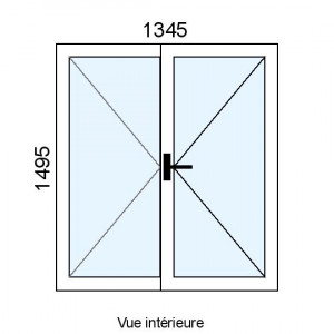 Fenêtre PVC plaxé 2 vantaux...