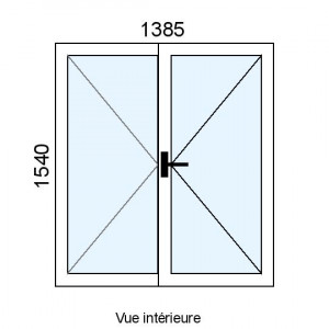 Fenêtre PVC plaxé 2 vantaux...