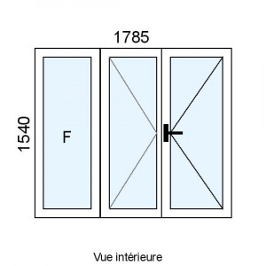 Fenêtre PVC plaxé 2 vantaux...