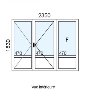 Porte-fenêtre PVC 2 vantaux...