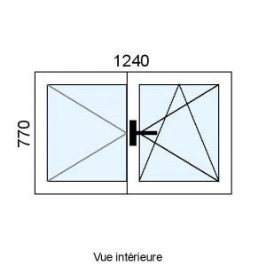 Fenêtre PVC OB 2 vantaux...